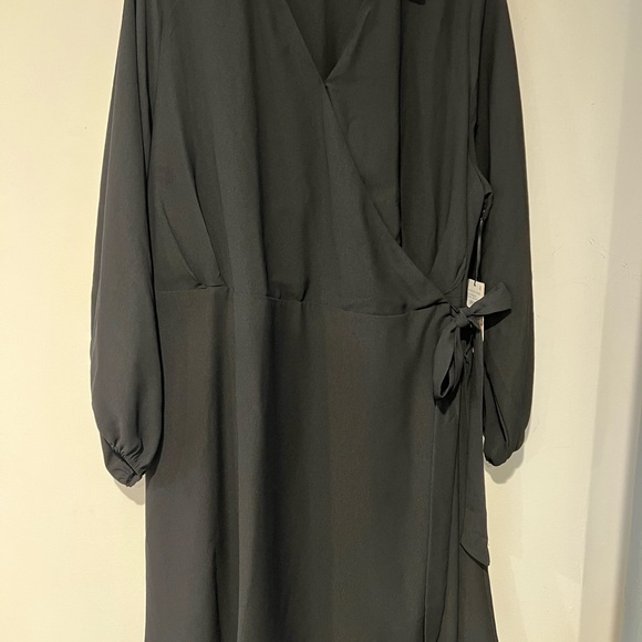 NWT Halogen Faux Wrap Dress Black size 1X - Picture 4 of 5
